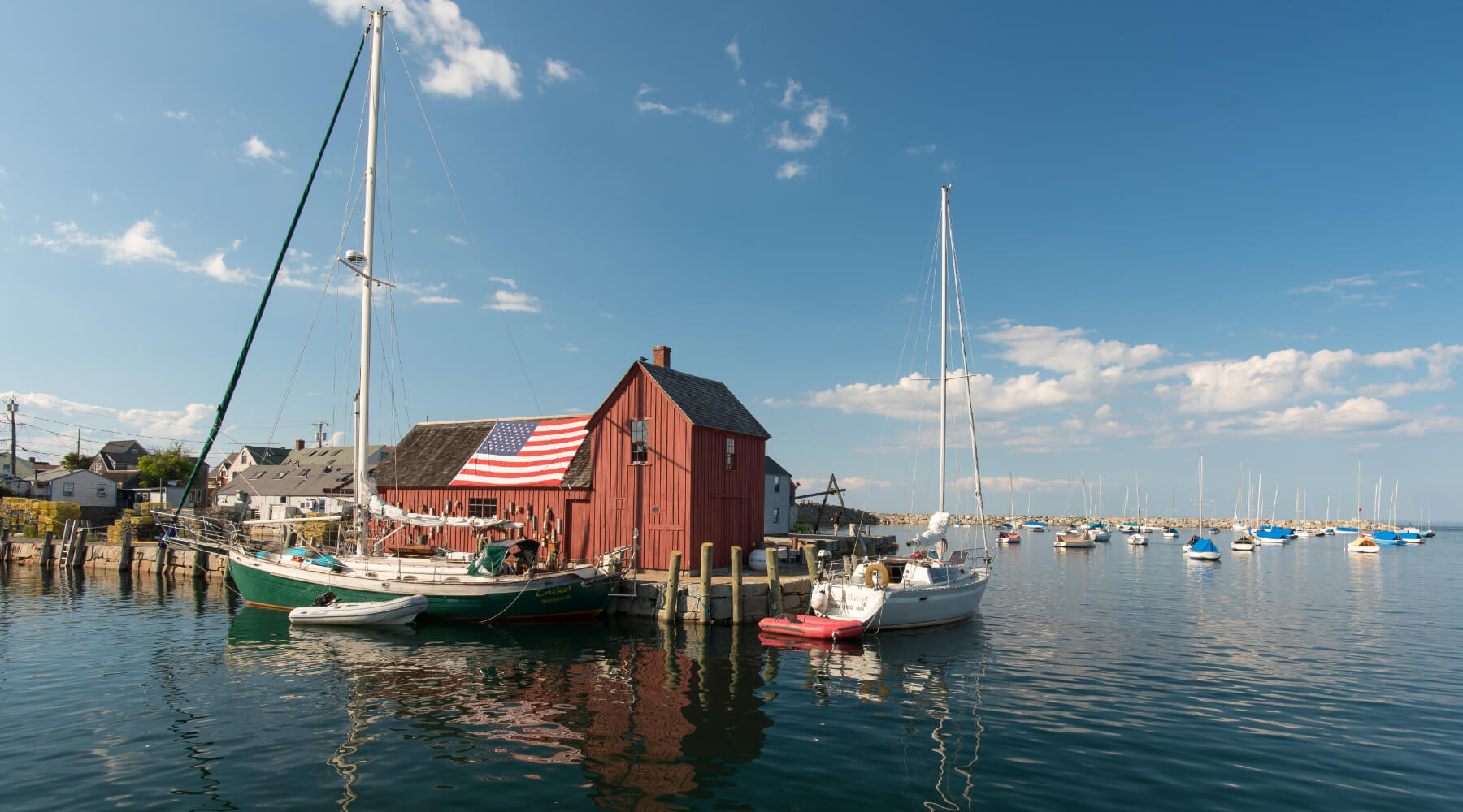 Motif Number 1 American Flag Rockport MA Harbor