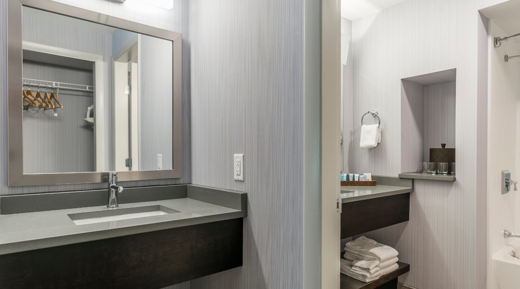 Hotel Guest Bathroom Sink and Mirror