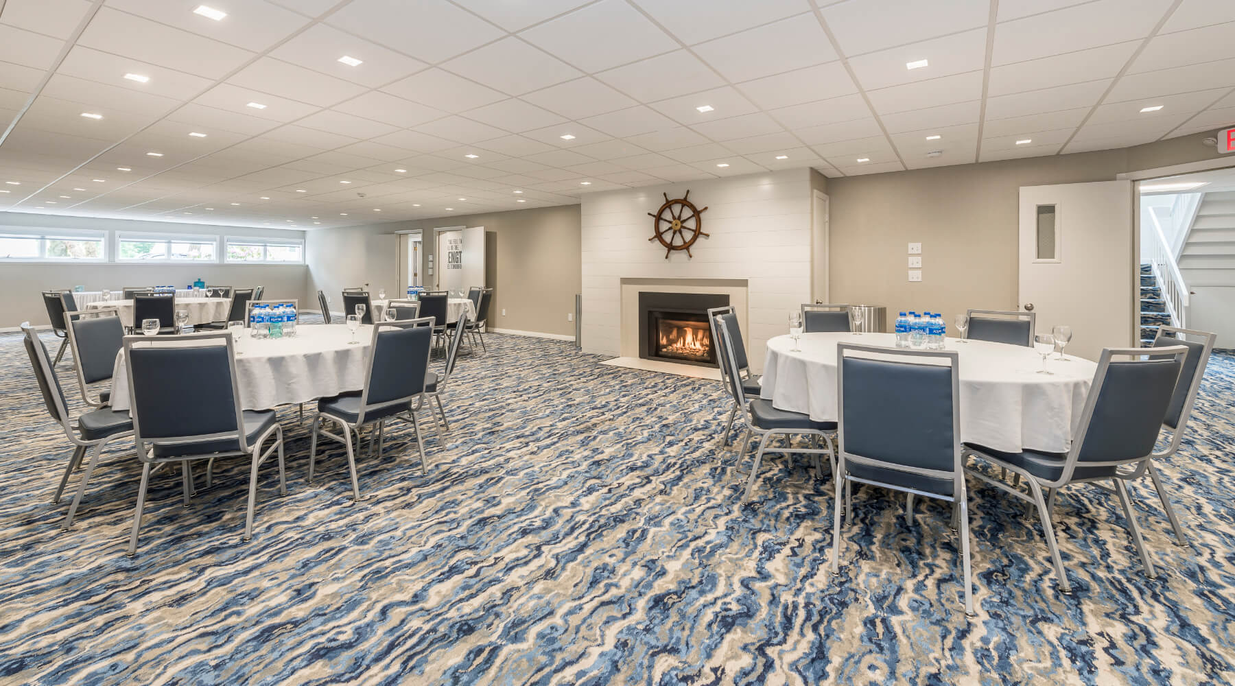 Wide Angle Shot of Nautical Theme Banquet or Meeting Room at Rockport Inn & Suites