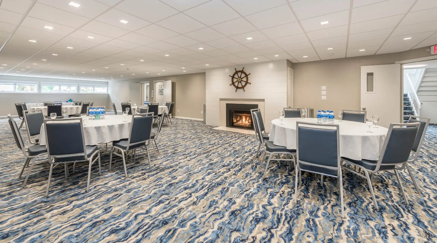 Wide Angle Shot of Nautical Theme Banquet or Meeting Room at Rockport Inn & Suites